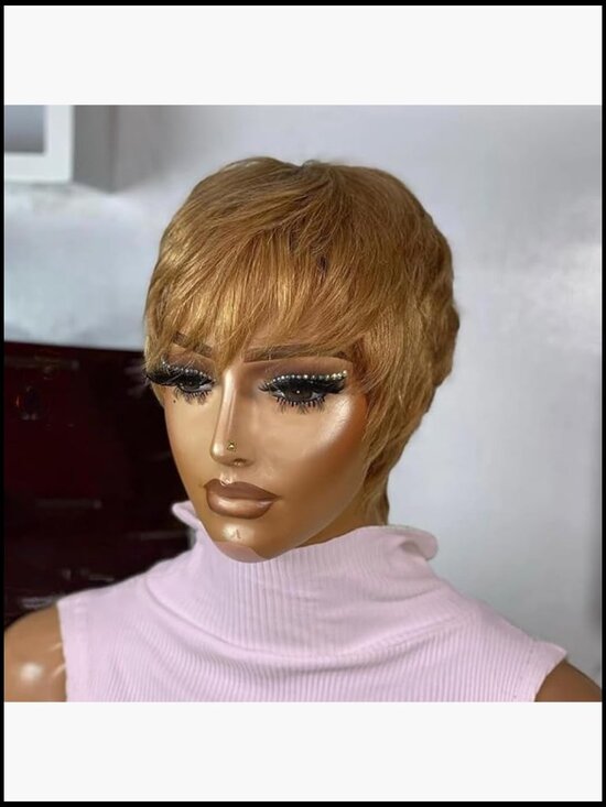 Human Hair Pixie Cut Wig Glueless Short Straight Ready to Wear Natural Look main image 4